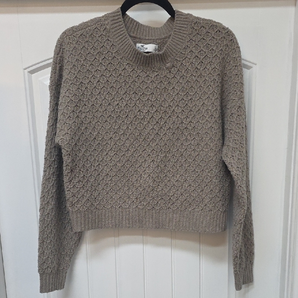 Hollister Taupe Textured Knit Sweater - Sz S